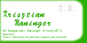 krisztian maninger business card